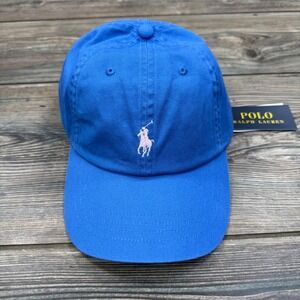 Polo Ralph Lauren Iconic Cotton Chino Ball Cap Blue Pink Strap Back Hat NWT